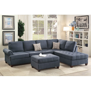 Bobkona Azura Reversible Sectional by Poundex Modern