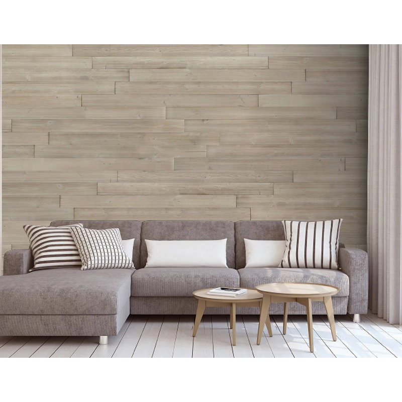 Porpora 6 X 47 Reclaimed Peel And Stick Solid Wood Wall Paneling In Light Gray