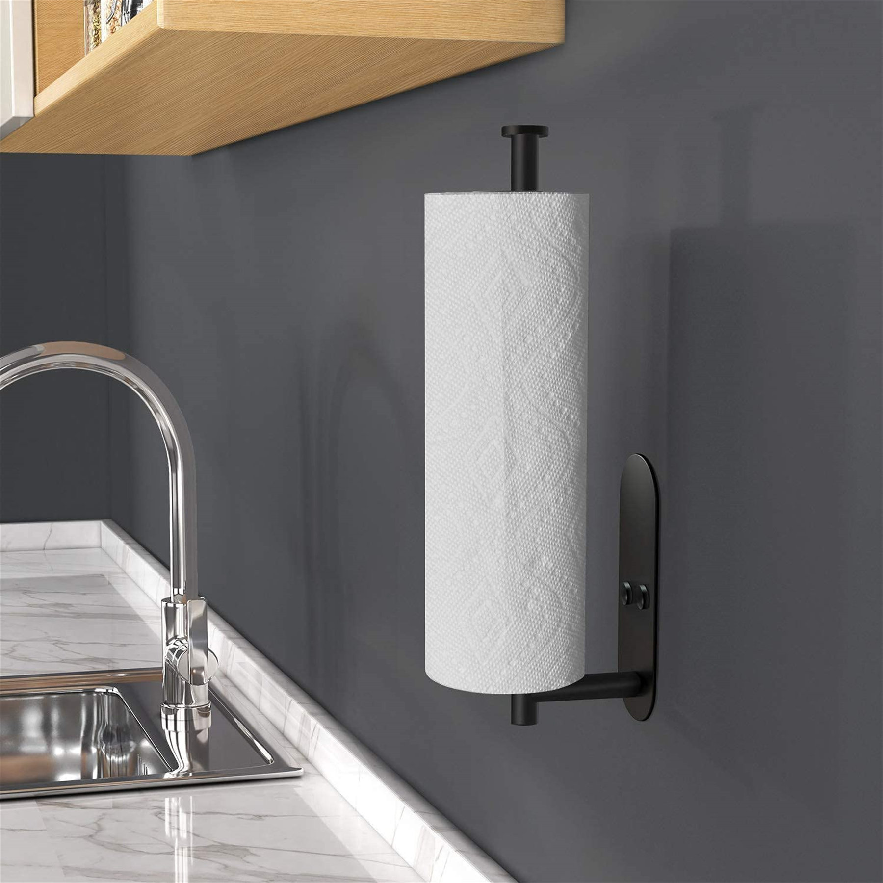 Stainless Steel Kitchen Towel Paper Roll Paper Holder Wall Mounted Rack Bathroom 