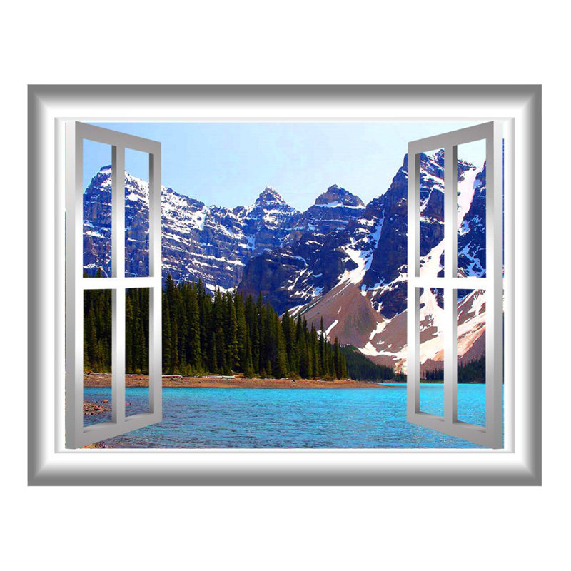 East Urban Home 3d Lake Window Wall Decal Nature Decor Peel And