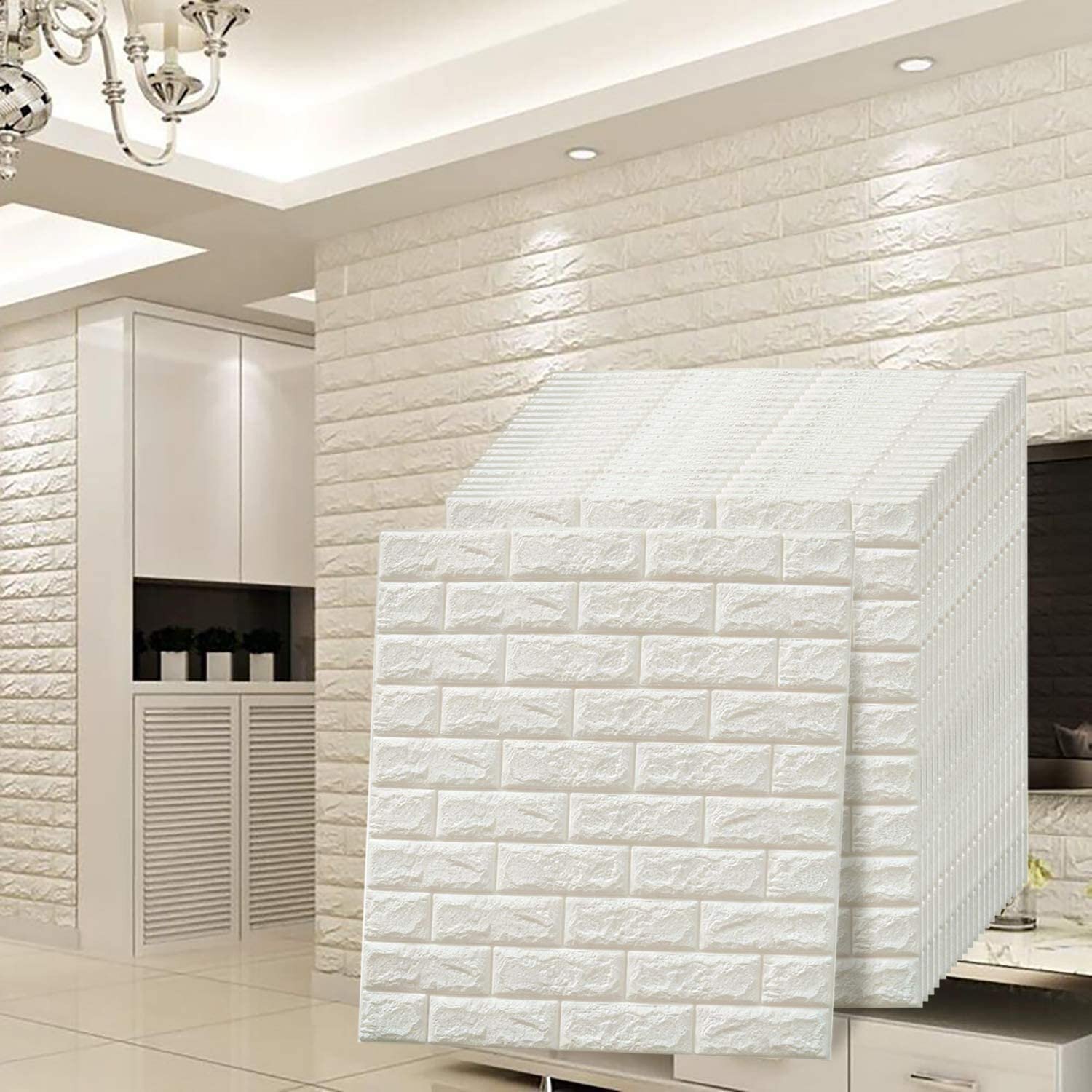 3D Brick Wall Sticker Self-adhesive Tile Sticker Home Living Room Bedroom Decor
