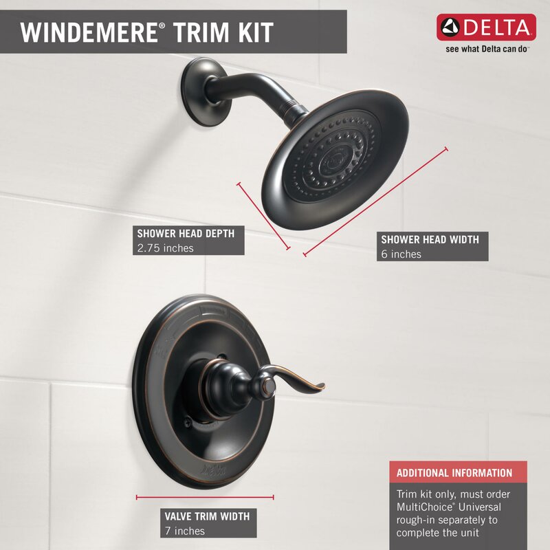 Bt14296 Ss Ob Delta Windemere Shower Faucet Trim With Lever