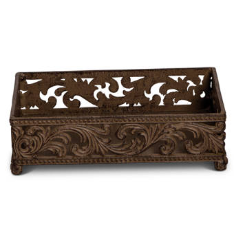 Black Mosaic Guest Towel & Napkin Holder Tray 