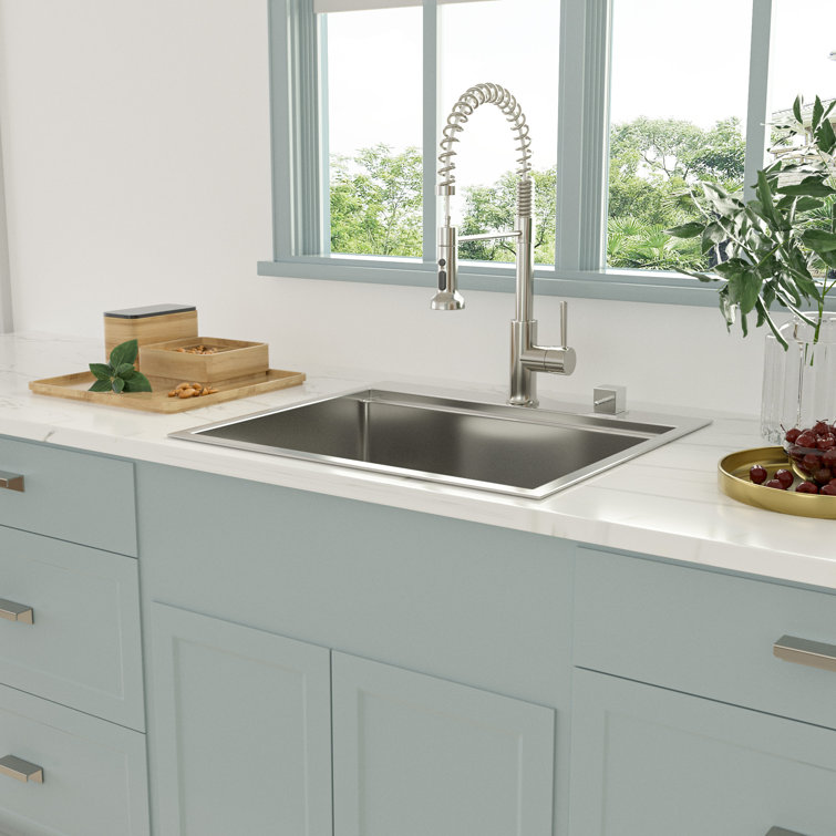 Ghomeg 25*22 Inch Top Mount Workstation Farmhouse Kitchen Sink