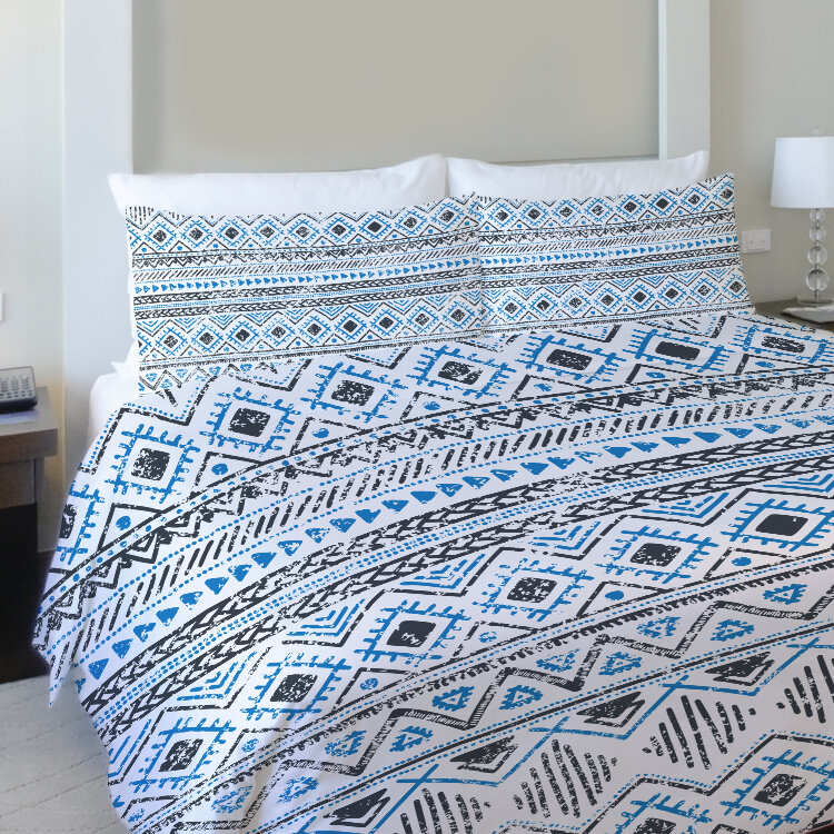 One Bella Casa Faded Tribal Print Lightweight Duvet Cover Wayfair