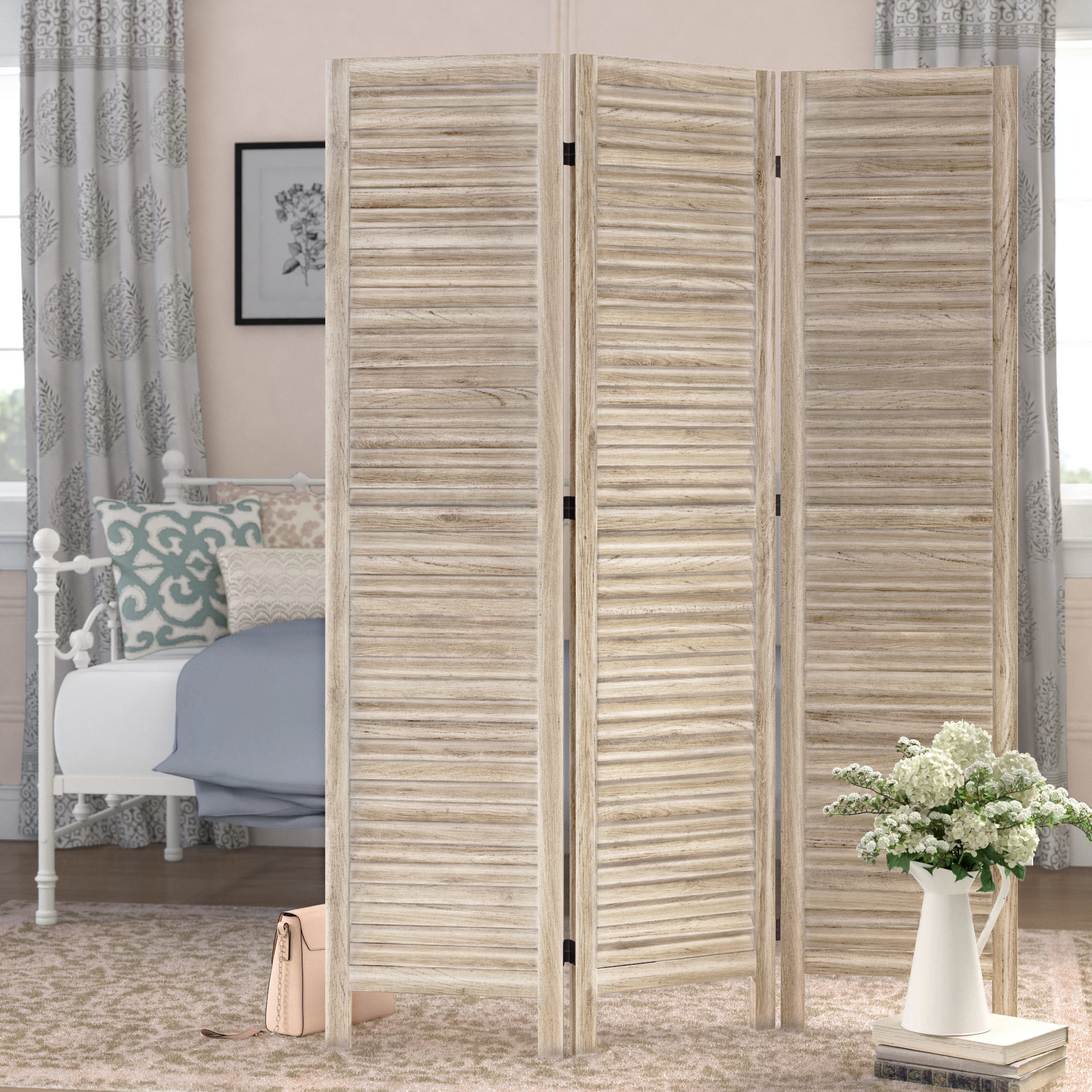 Laurel Foundry Modern Farmhouse Bowersville 50 W X 70 H 3 Panel Wood Folding Room Divider Reviews Wayfair
