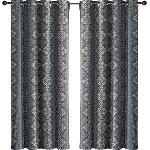 Adalaide Damask Max Blackout Grommet Single Curtain Panel