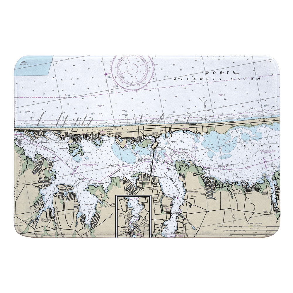 Breakwater Bay Nautical Chart Island Beach Lavallette Toms River NJ 