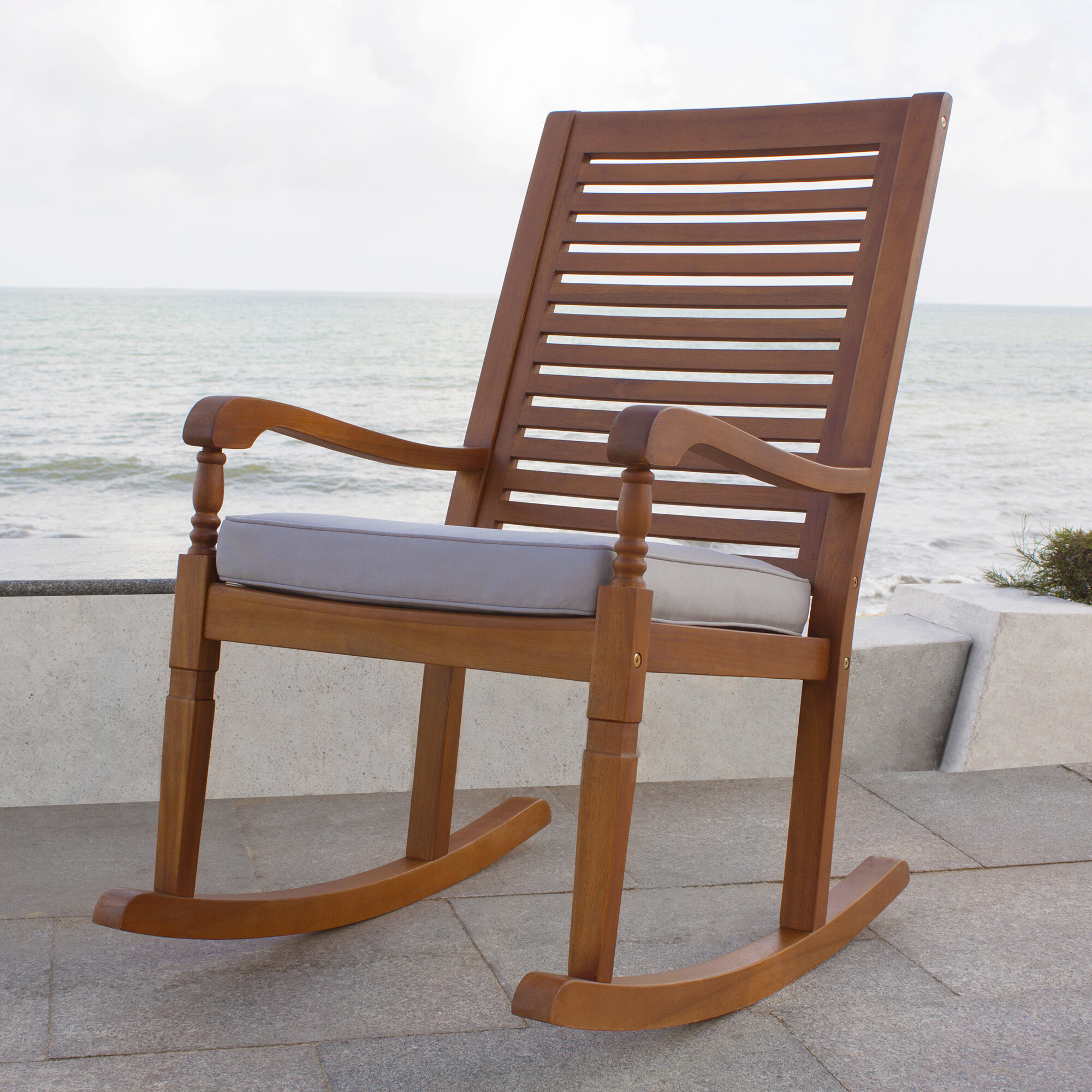 Wooden Rocking Chair Outdoor Cushions  : Create Your Very Own Outdoor Oasis With This Sunbrella Steamer Cushion.