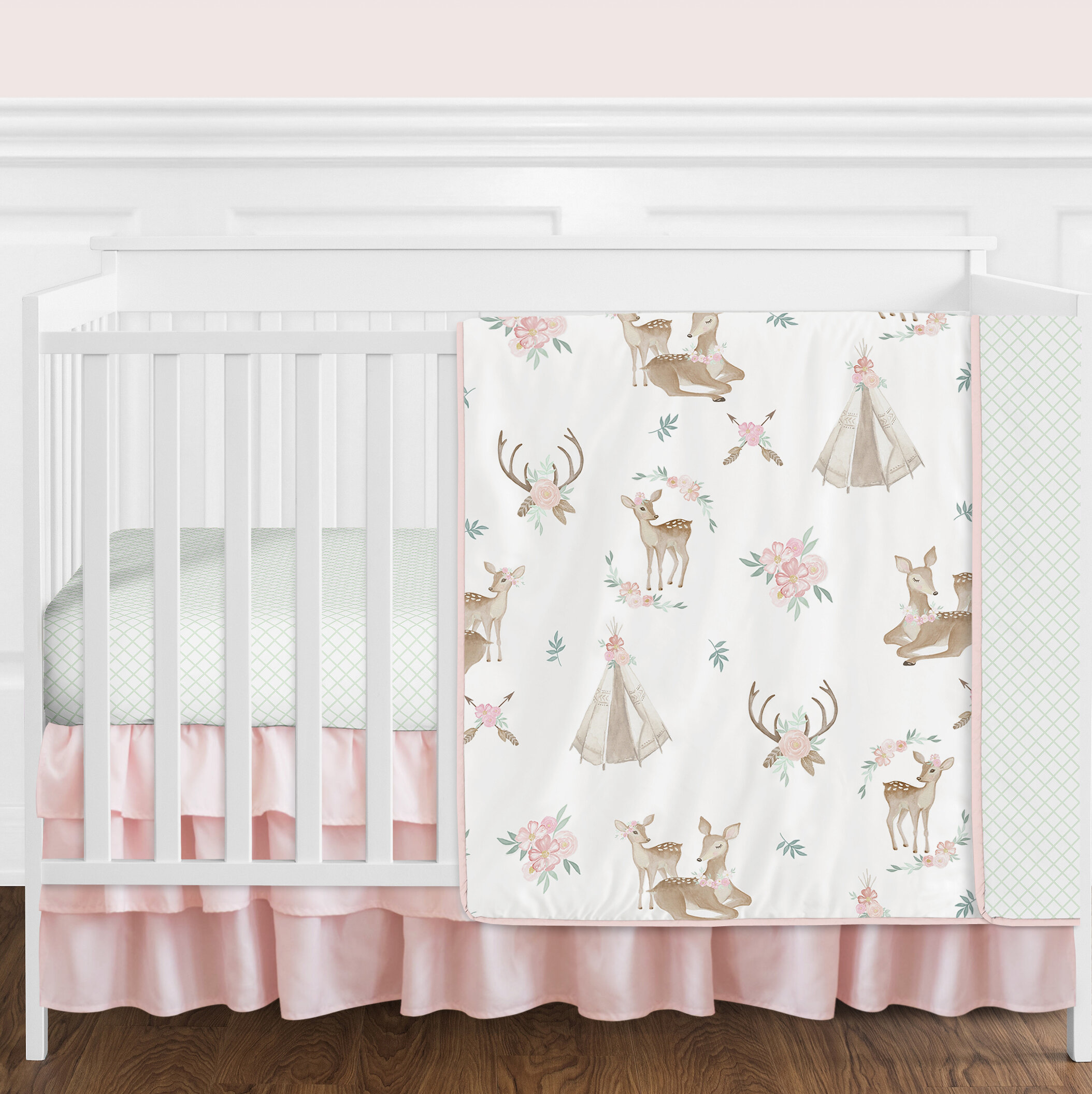 floral crib bedding set