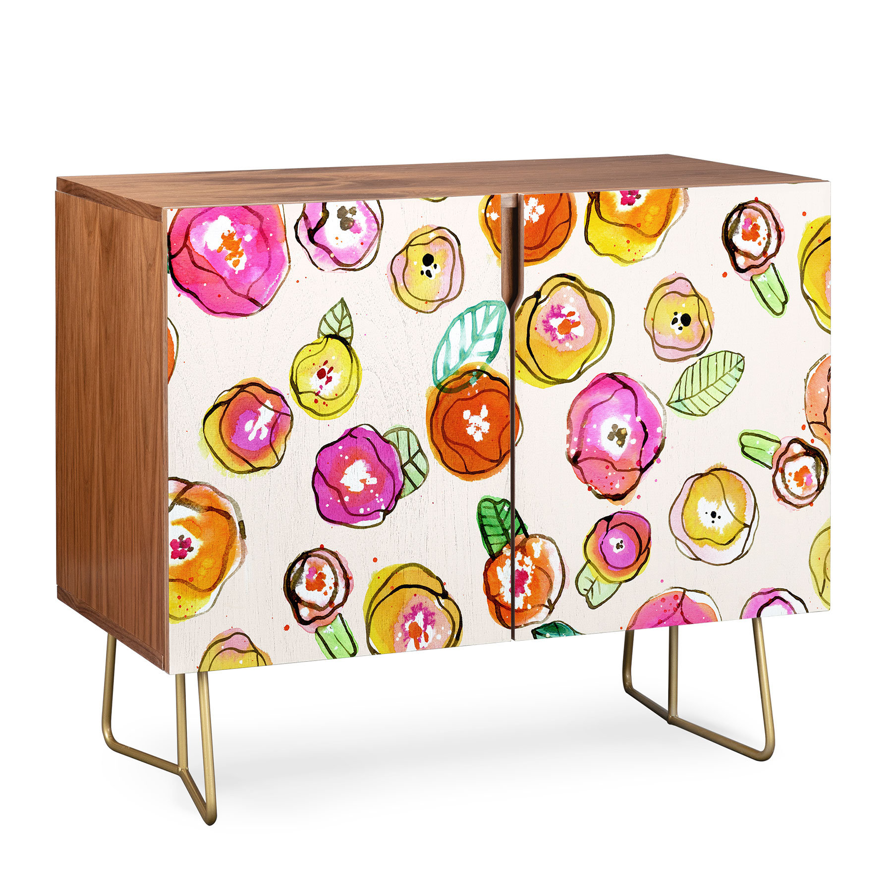 East Urban Home Cayenablanca Flowers Credenza Wayfair
