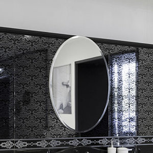 Oval Beveled Polish Frameless Wall Mirror with Hooks