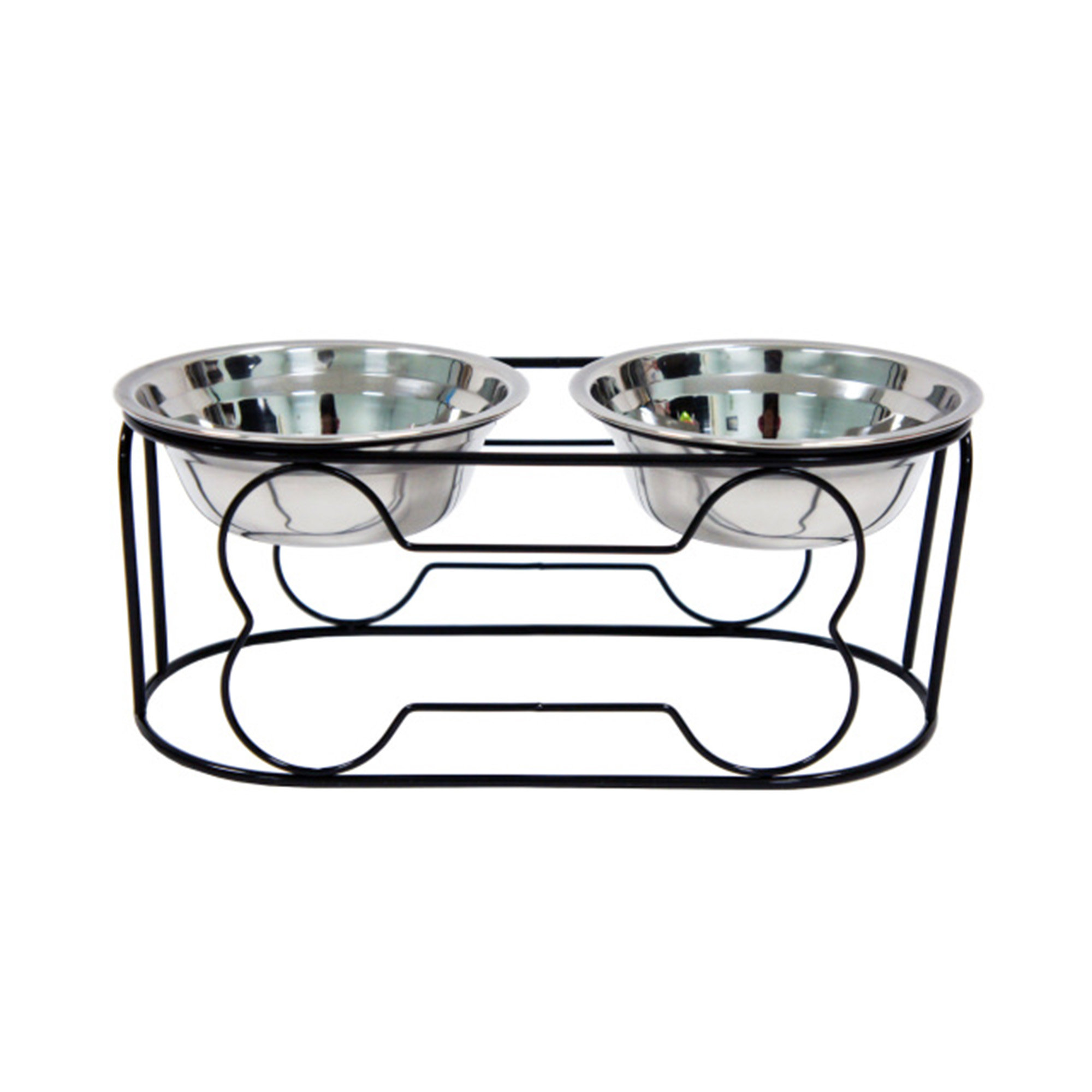 wrought iron elevated dog bowls