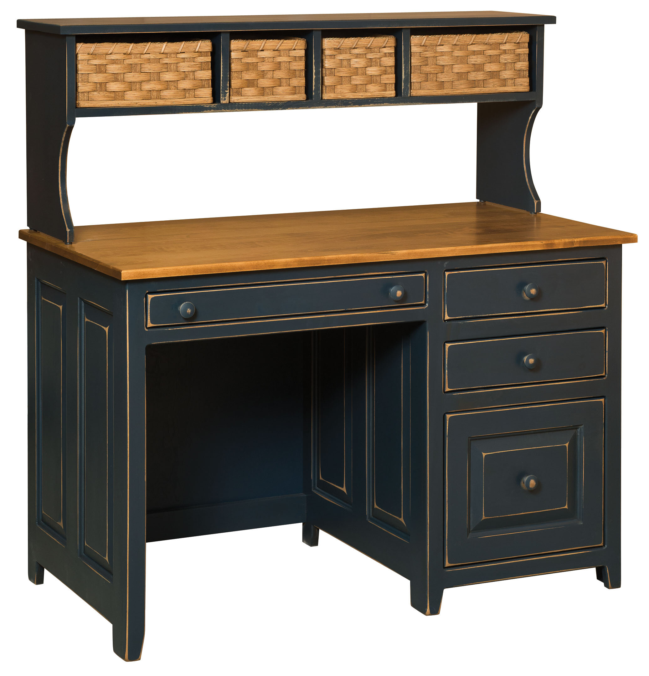 August Grove Malone Solid Wood Desk With Hutch Wayfair