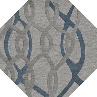 Garney Abstract Wool Gray/Blue Area Rug Latitude Run® Rug Size: Octagon 8'