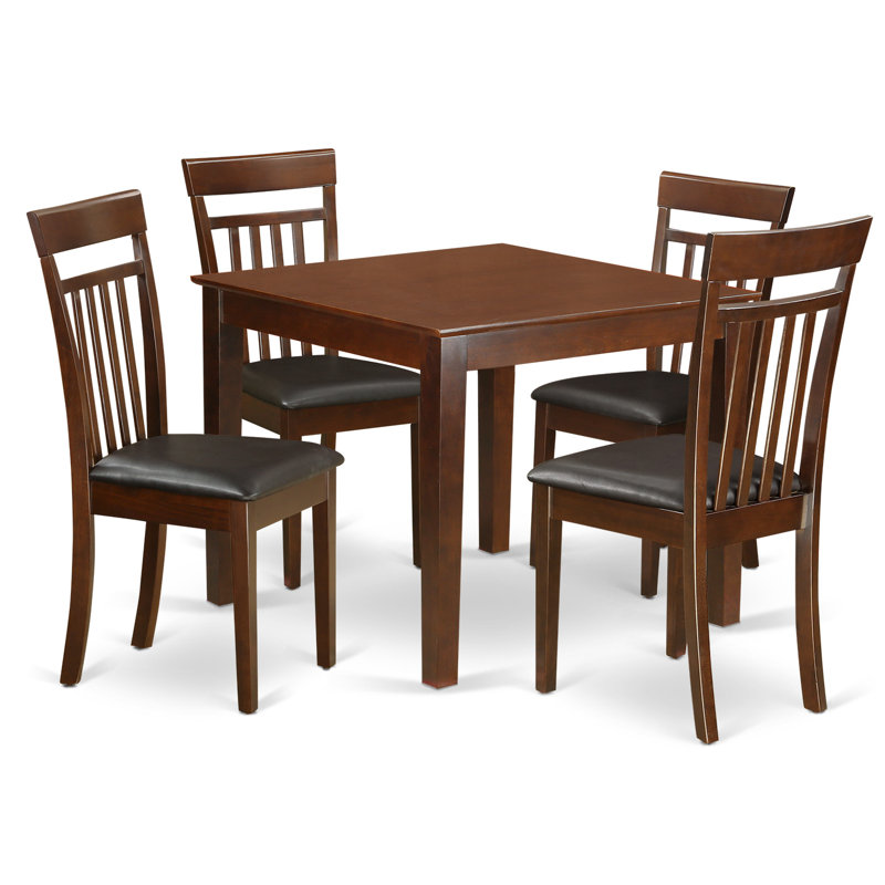 Alcott Hill Cobleskill 5 Piece Rubberwood Solid Wood Dining Set Reviews Wayfair