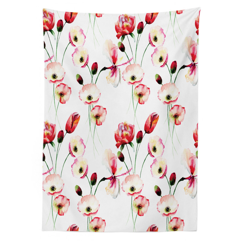 East Urban Home Ambesonne Flower Tablecloth Pattern With Poppy