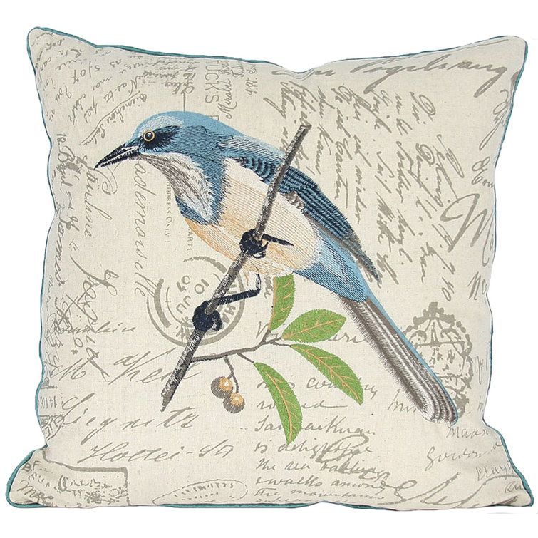 blue bird pillow