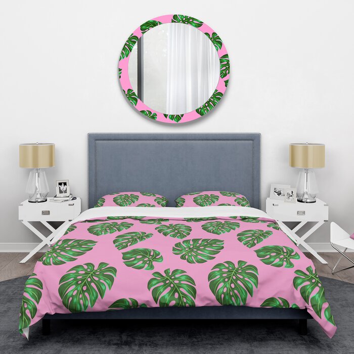 East Urban Home Tropical Palm Leaves Iii Mid Century Duvet Cover