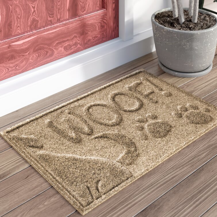 Pet Themed Doormat Food and Water Non Skid Slip Rubber Back 2 x 3 Mat 17"X 30" 