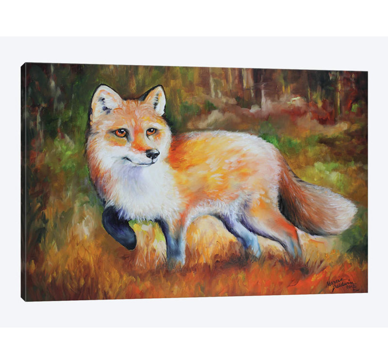 East Urban Home Little Red Fox Watercolor Painting Print On Canvas Wayfair