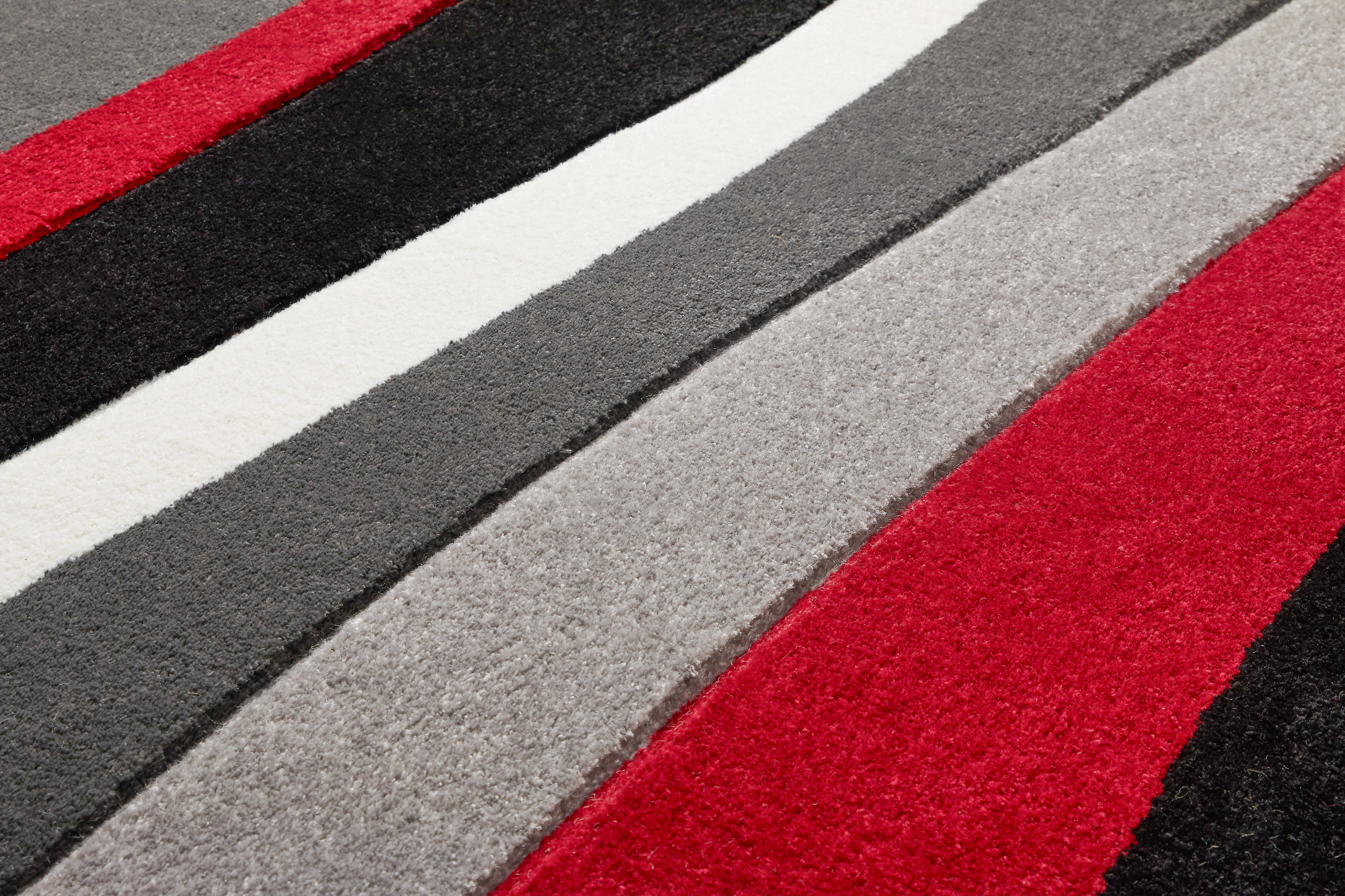 Rad Wave Red Grey Black Area Rug