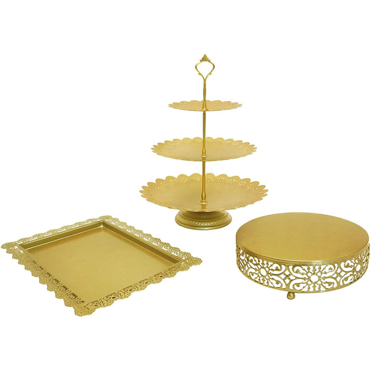 3 Piece Gold Cake Stands 