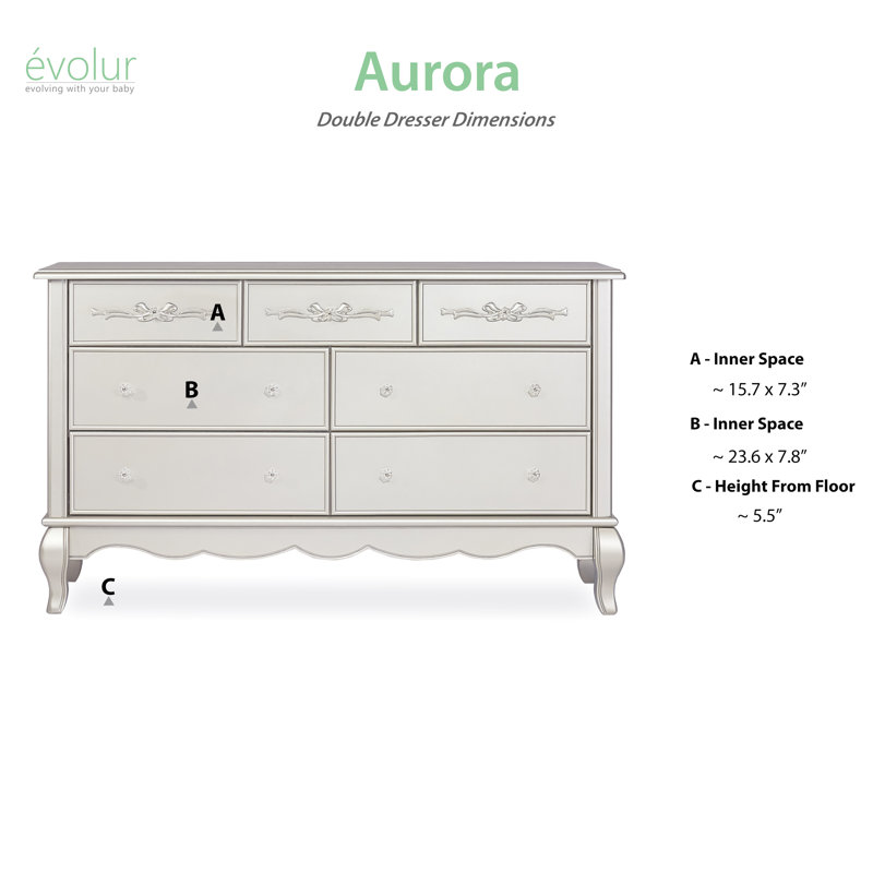 aurora 7 drawer double dresser