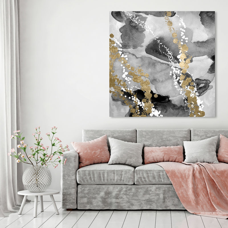 House Of Hampton Even More Love Silver Gold Painting On Canvas