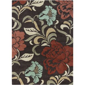 Geren Brown Floral Area Rug