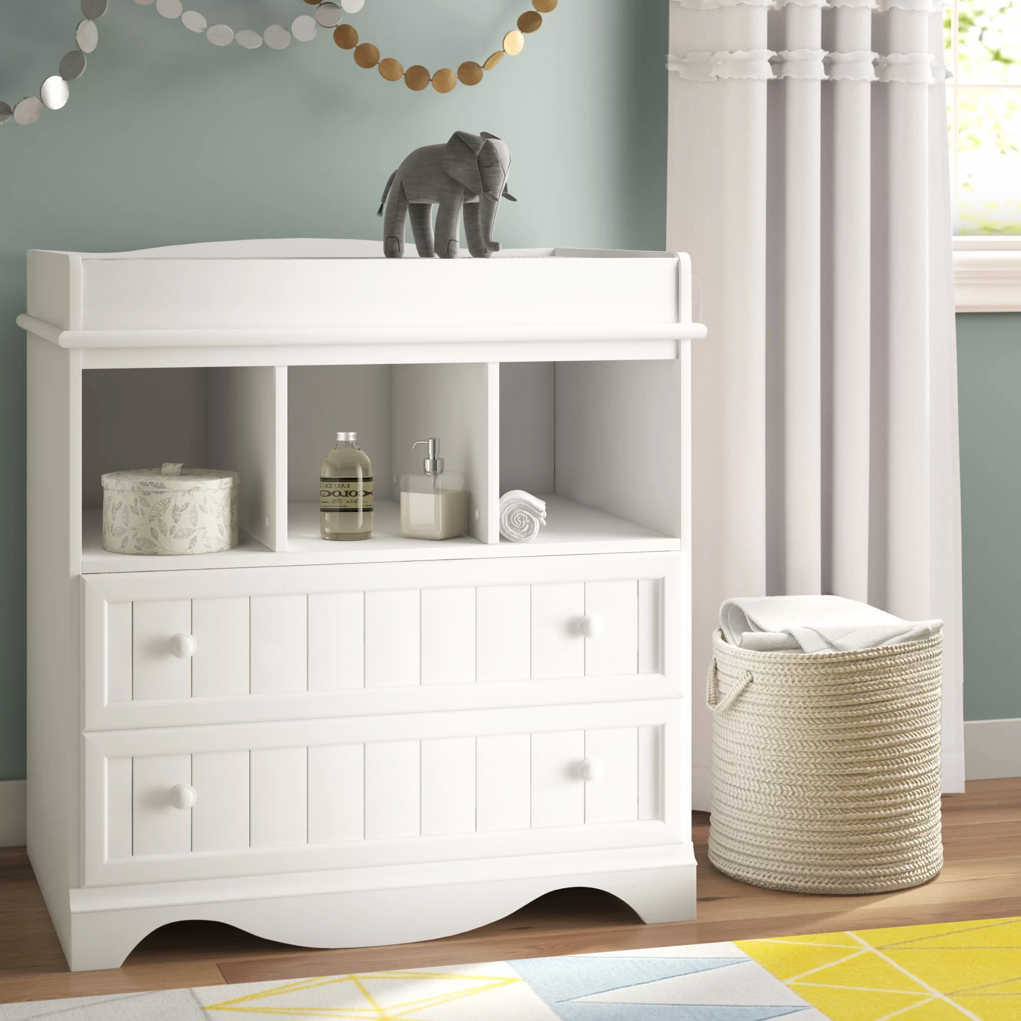 Espresso South Shore 2-Drawer Changing Table with Open Storage 