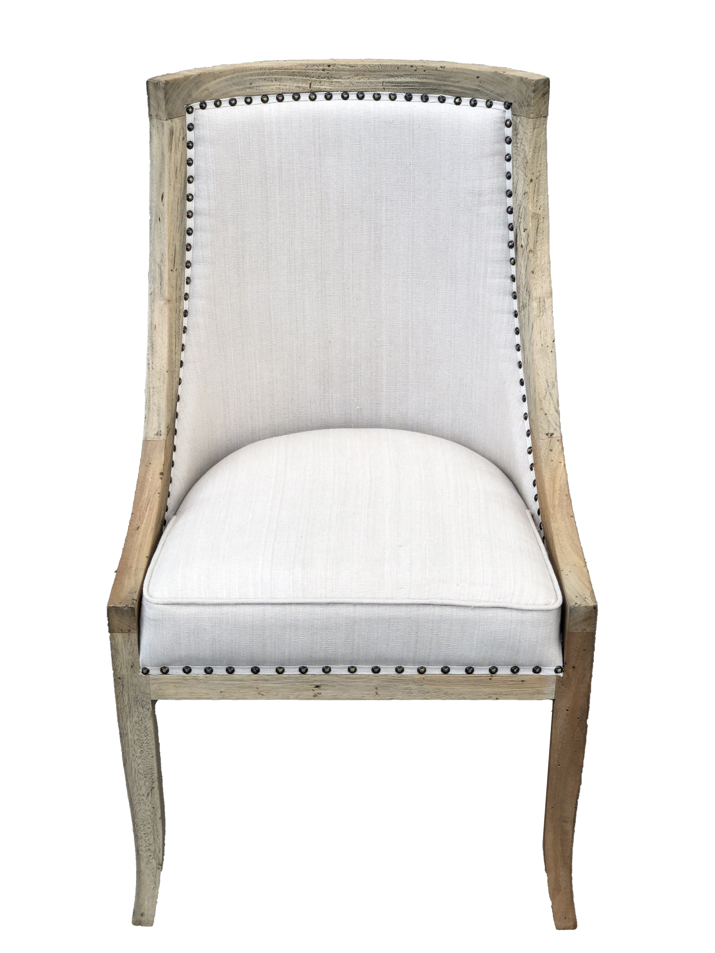 white upholstered side chair