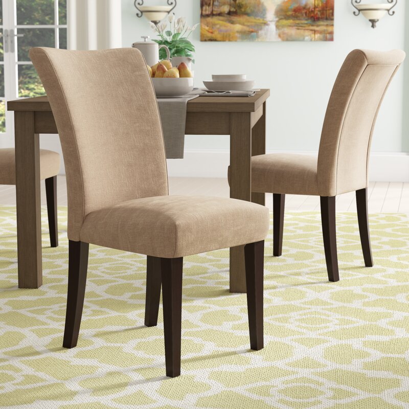 Charlton Home® Doerr Linen Upholstered Dining Chair in Light Brown ...