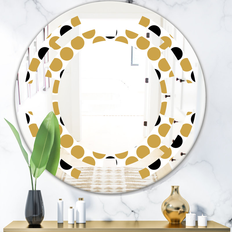 East Urban Home Space Polka Dot Modern Frameless Wall Mirror
