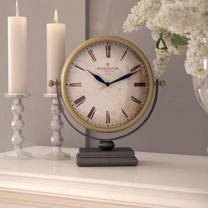 Lark Manor Gold Metal Desk Clock & Reviews | Wayfair