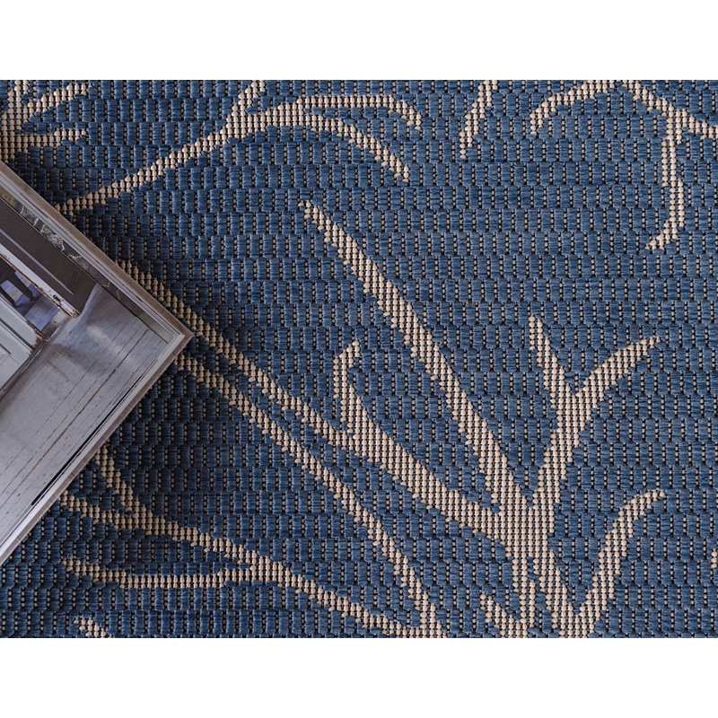 Rugpal Veranda Power Loom Blue Beige Rug Wayfair