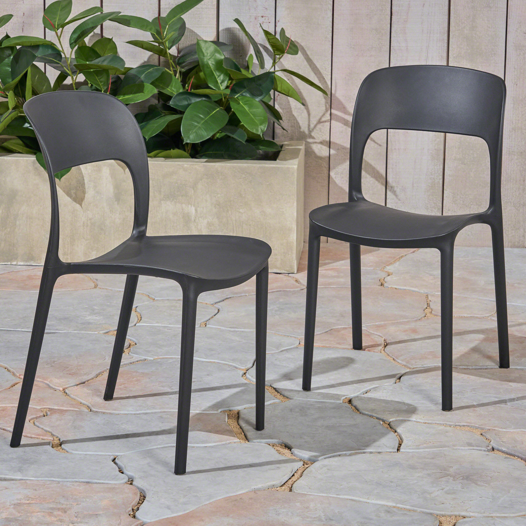 Ebern Designs Dibenedetto Stacking Patio Dining Chair Reviews Wayfair