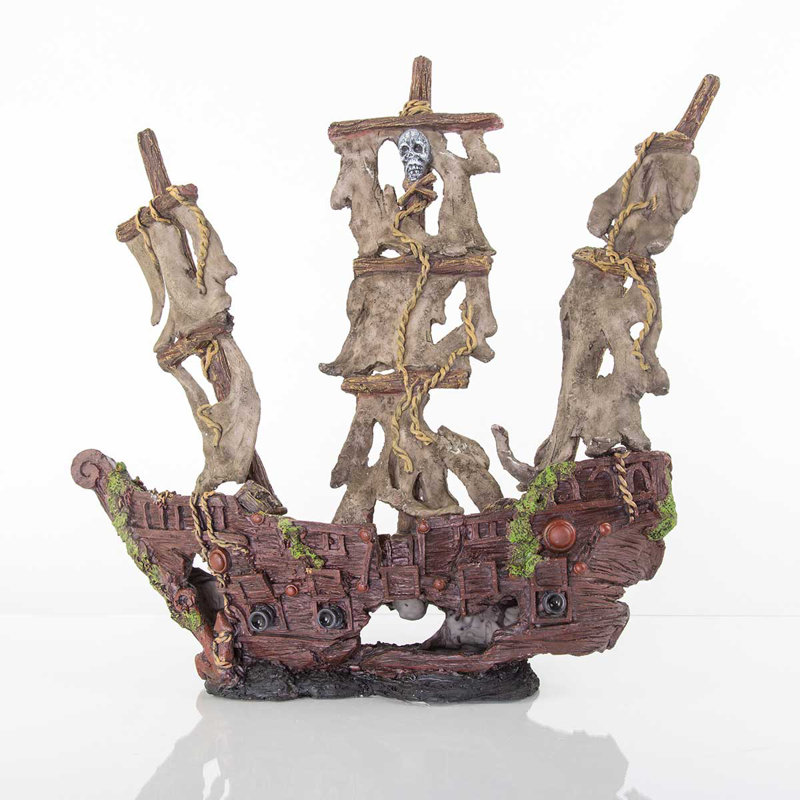 Bergan Pet Products Decorative Mystery Pirate Model Ship Aquarium