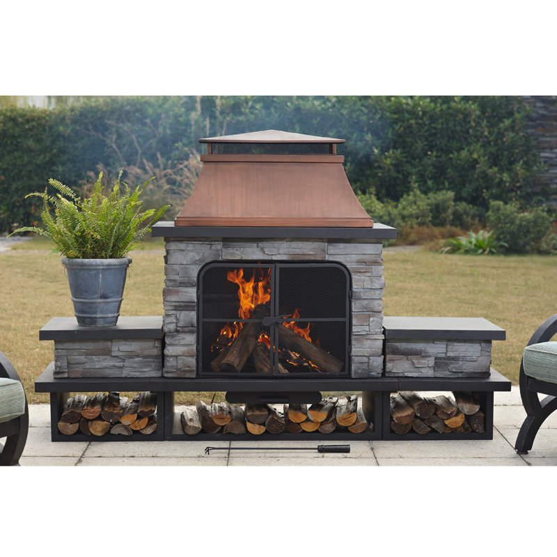 Canora Grey Quillen Steel Wood Burning Outdoor Fireplace ... Canora Grey Quillen Steel Wood Burning Outdoor Fireplace ... on Quillen Steel Wood Burning Outdoor Fireplace id=64778