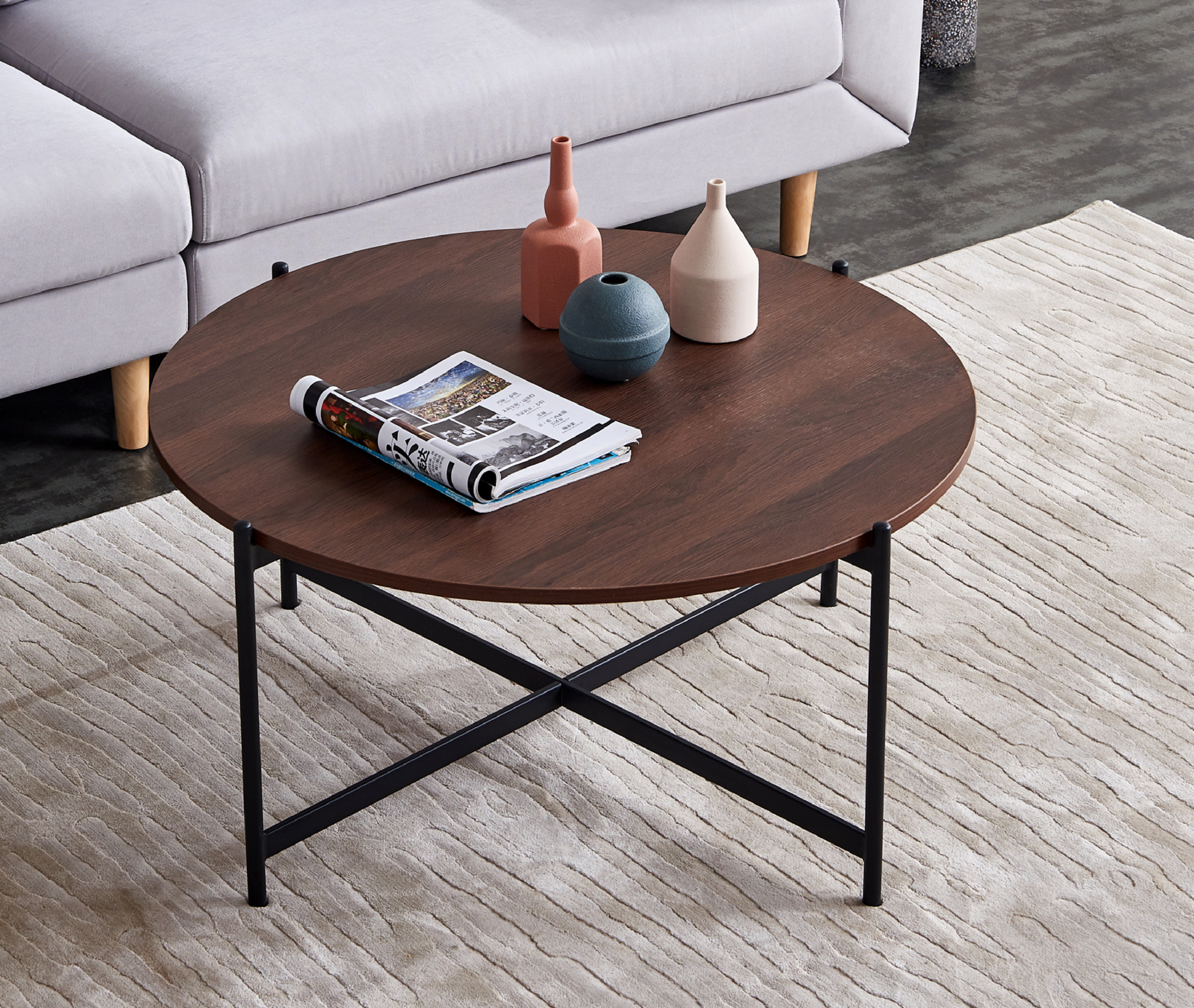 Anja Round Wooden Desktop Coffee Table Anja Round Wooden Desktop Coffee Table