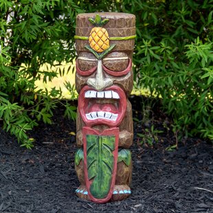 Primitive Exotic Hawaiian Totem Tiki Statue Luau Party God Yard Garden Sculpture 