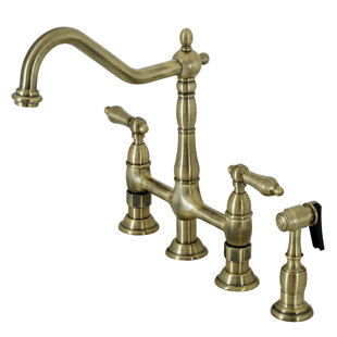 Farmhouse & Rustic Antique Brass Kitchen Faucets | Birch Lane