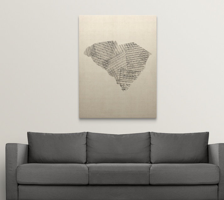Winston Porter Old Sheet Music Map Of South Carolina By Michael Tompsett Graphic Art Print Wayfair