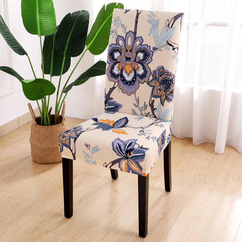 Boshen Stretch Printed Spandex Box Cushion Dining Chair Slipcover Wayfair