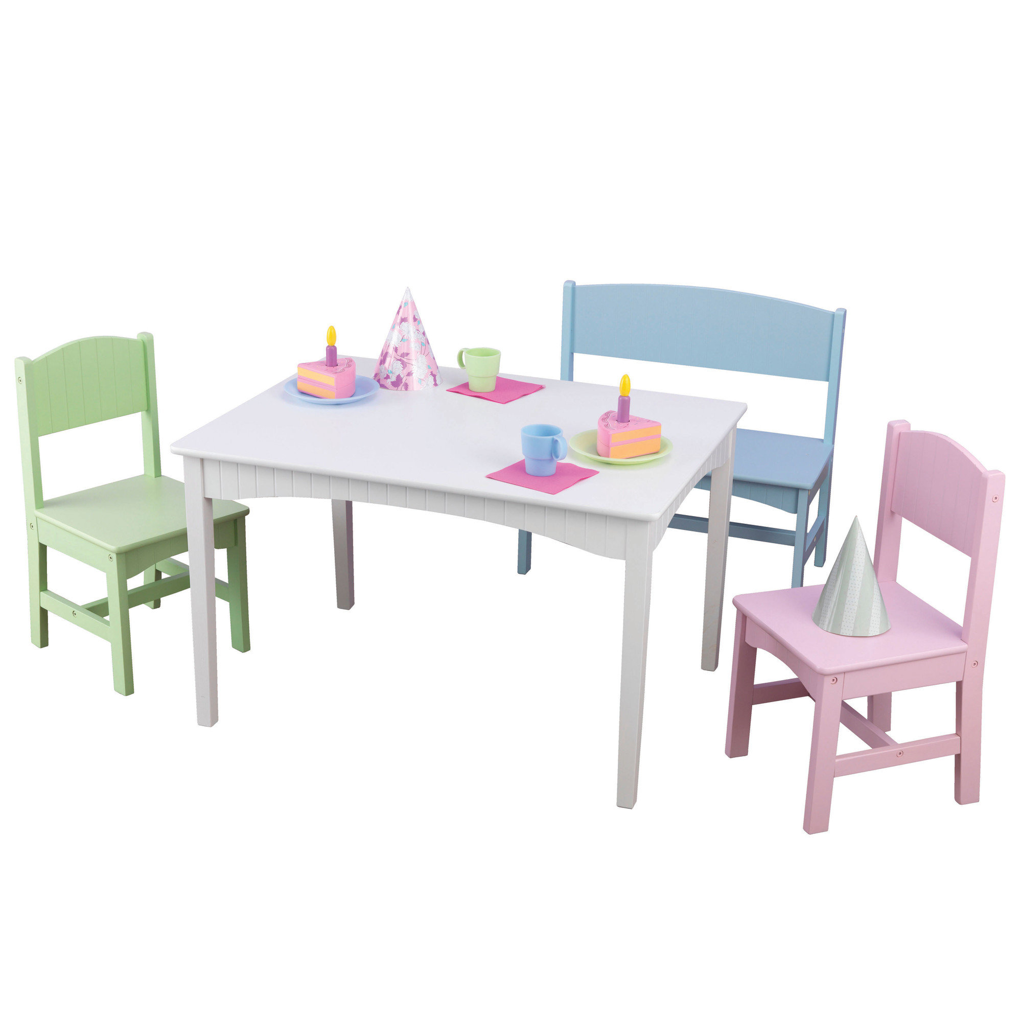 Kidkraft Nantucket Kids 4 Piece Writing Table And Chair Set