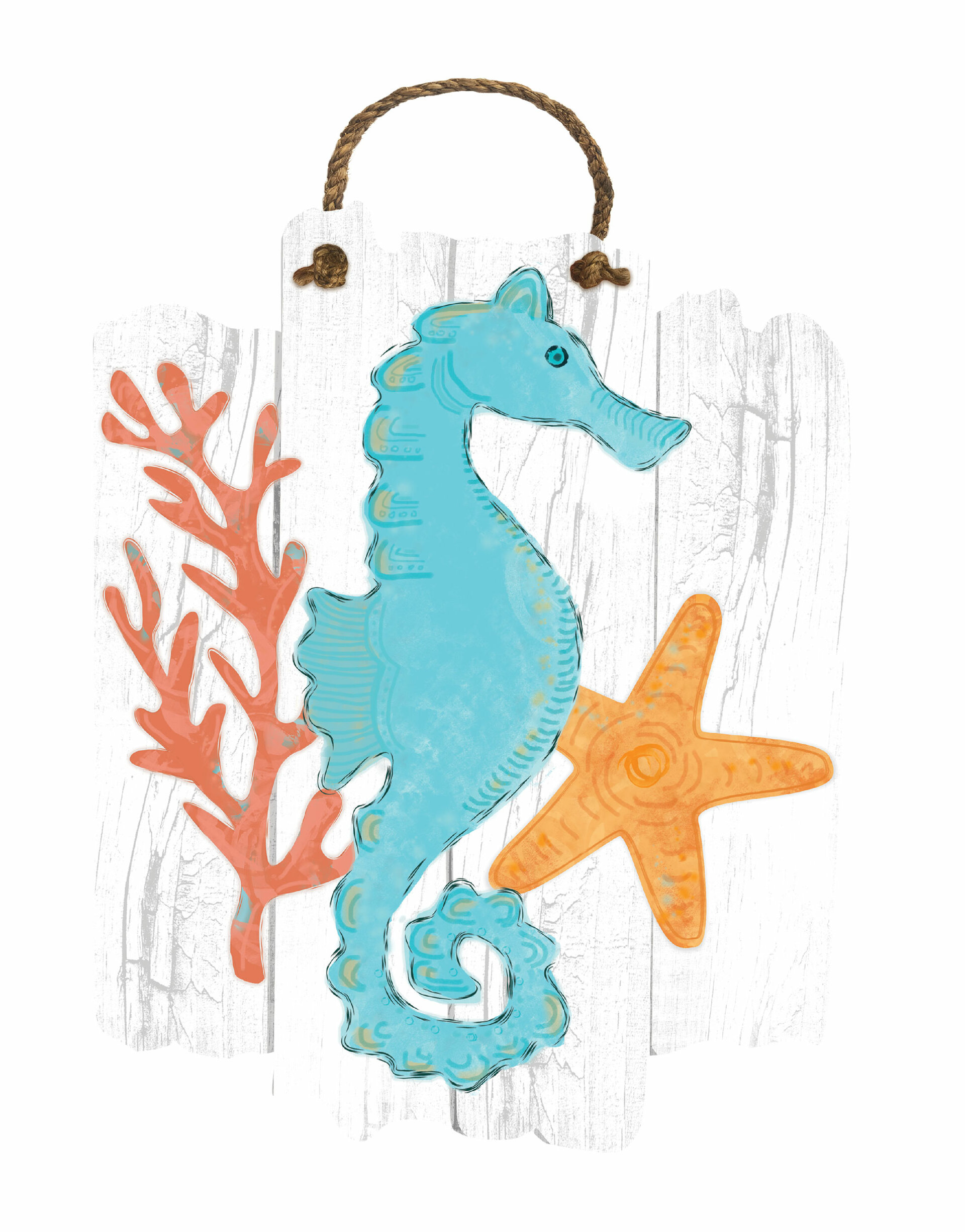 Studio M Sea Horse And Coral Door Decor Wayfair