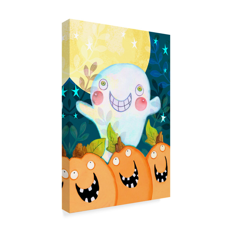 Trademark Art Happy Ghost Acrylic Painting Print On Wrapped