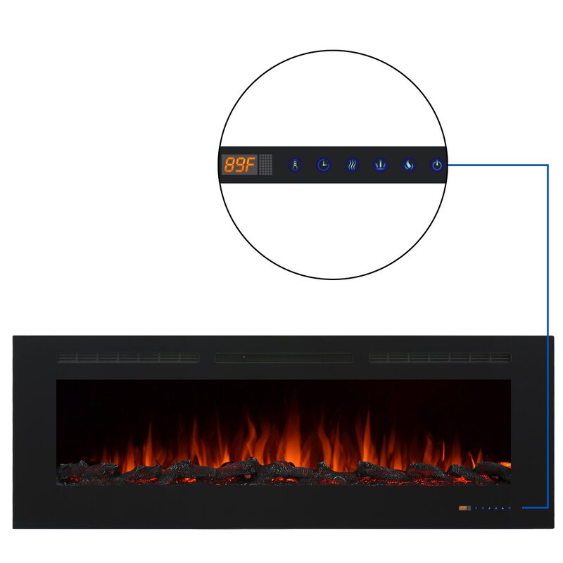 Latitude Run Millner Recessed Wall Mounted Electric Fireplace