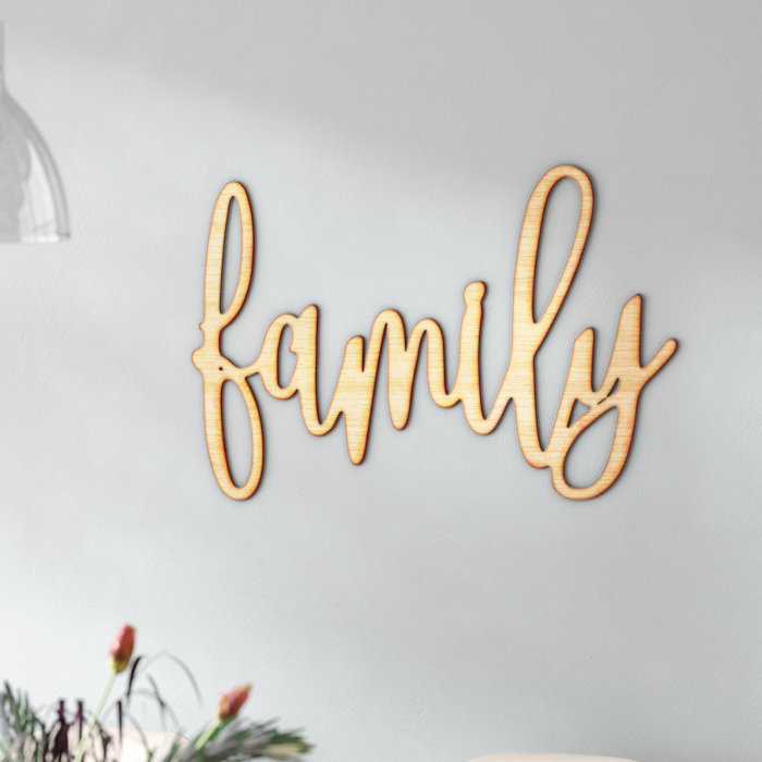 Wrought Studio Hand Drawn Family Wood Sign Wall Decor Reviews