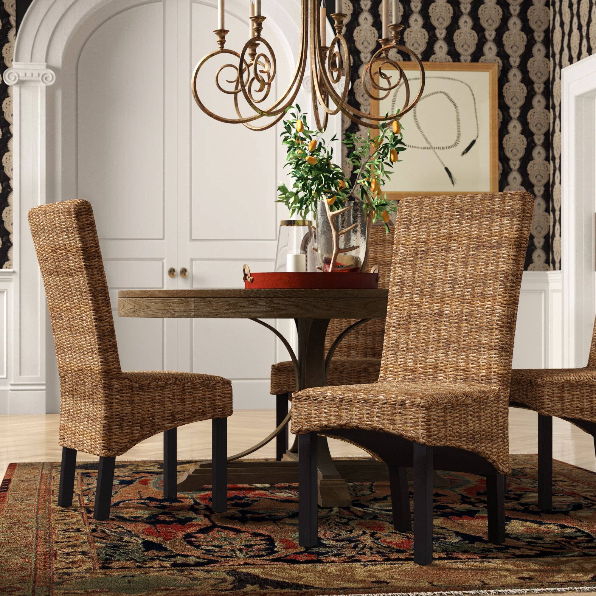 Three Posts Jim Side Chair In Rattan Abaca Reviews
